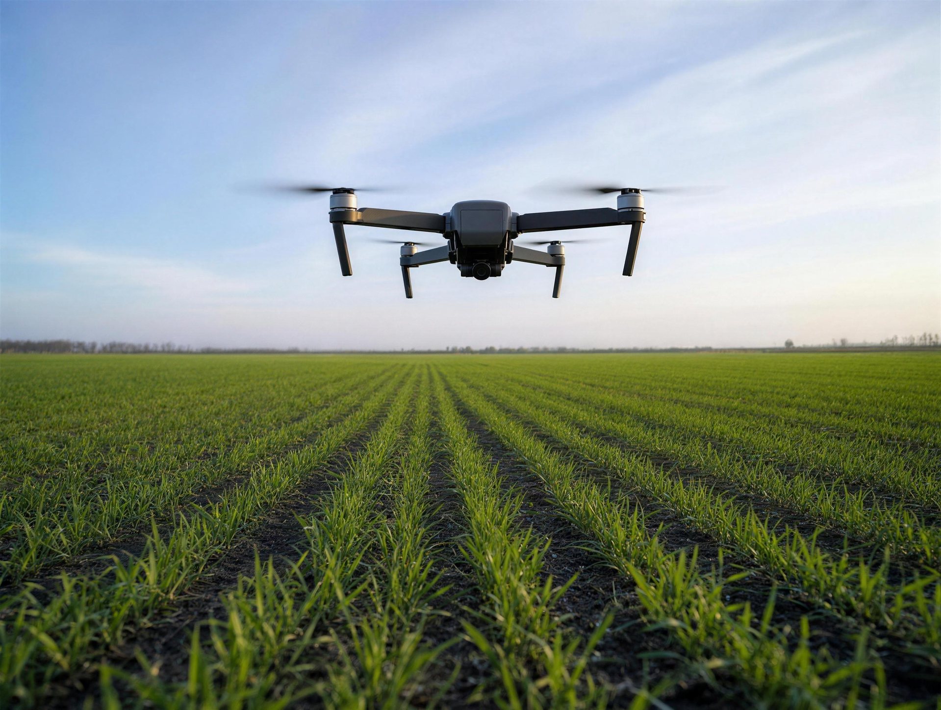 Dron nad polem podczas oceny wschodów